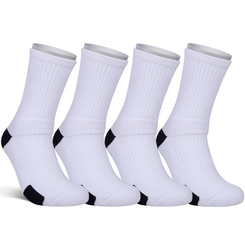 JHM Kids Athletic Sport Crew Socks for Baseball Soccer Basketball Running For Ages 4 to 16 - Image 1